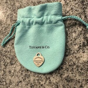 Tiffany & Co. Silver Heart Pendant with Blue Pouch